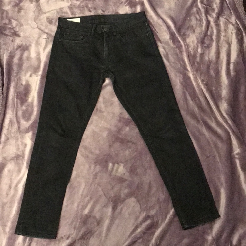 Banana Republic black wash skinny jeans.